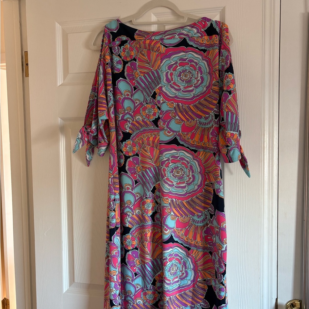 Trina Turk Colorful Floral Long Sleeve Dress